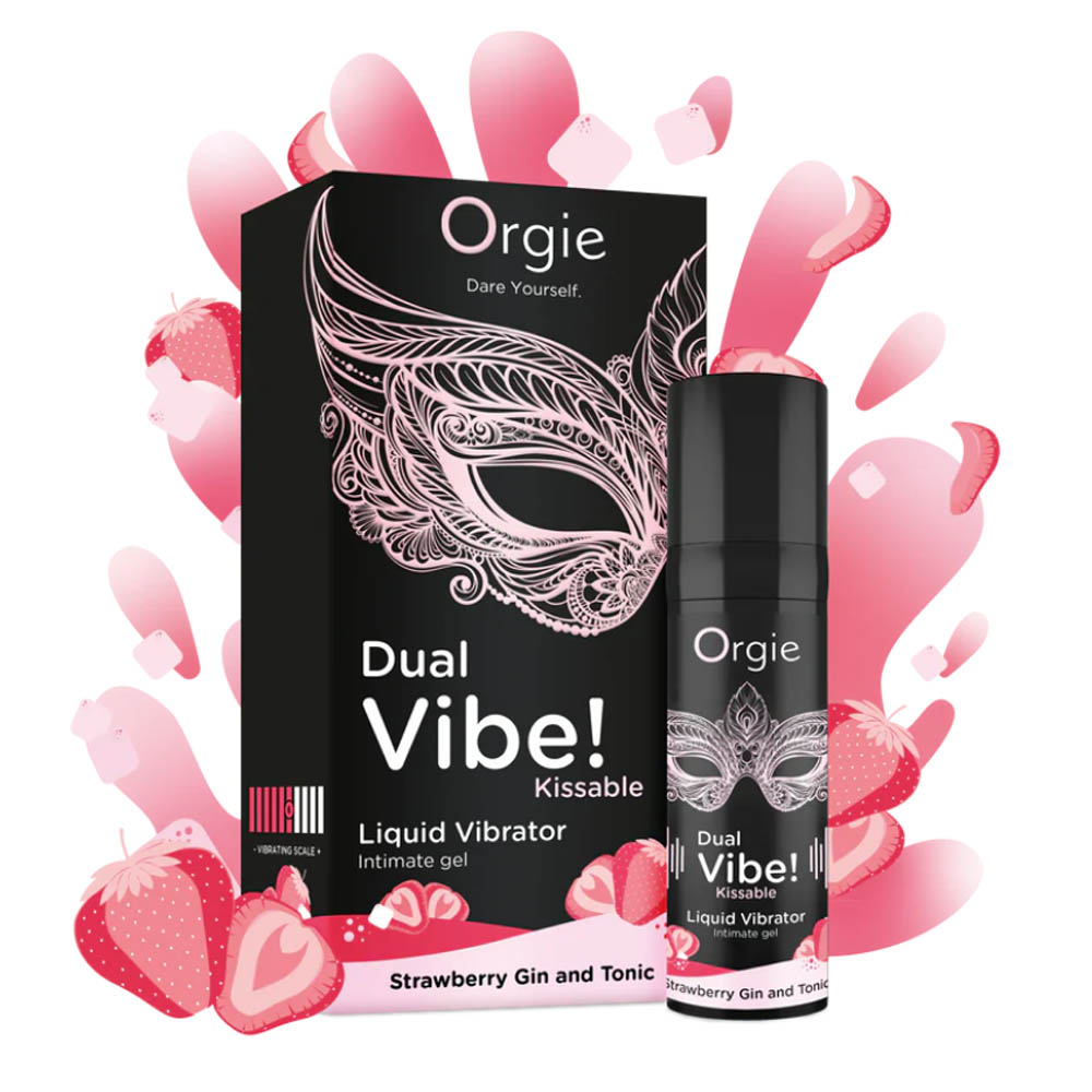 Жидкий вибратор Orgie Dual Vibe! Liquid Vibrator Strawberry Gin and Tonic, 15 мл