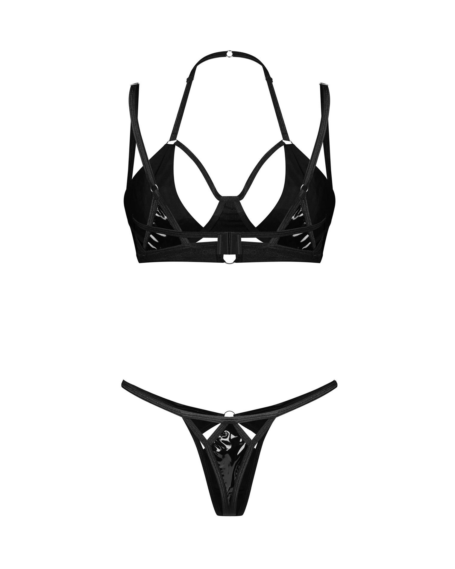 Комплект белья Obsessive Keira Lise, L/XL (черный)