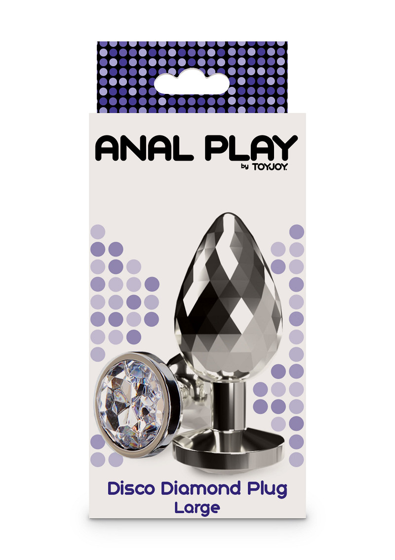 Korek analny Anal Play Disco Diamond Plug Large, 9,7 cm (srebrny)