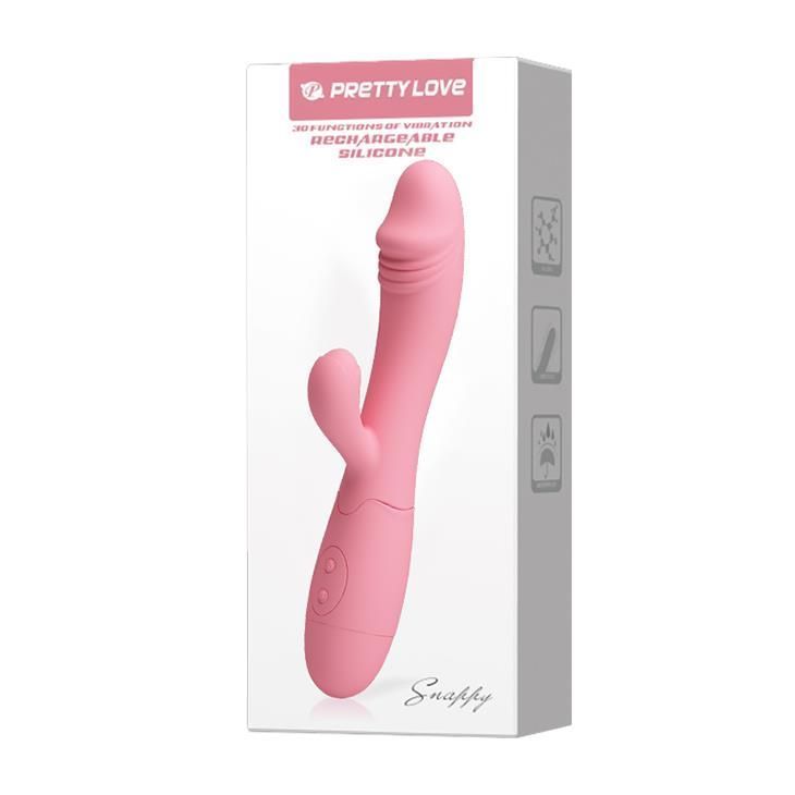 Вибратор-кролик Pretty Love Snappy Flesh, 19.5х3.2 см (розовый)
