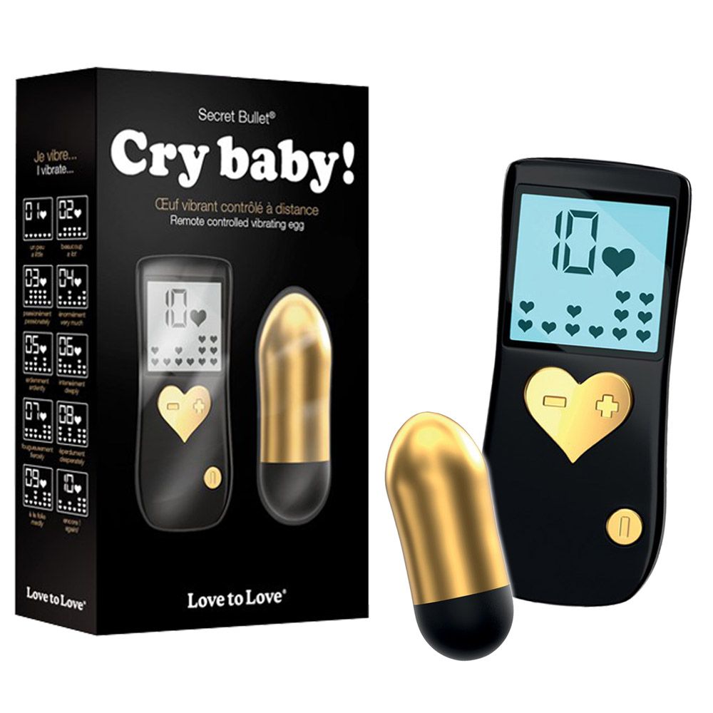 Love to Love Cry Baby Gold - Wibrujące jajko, Złoto, 8 cm
