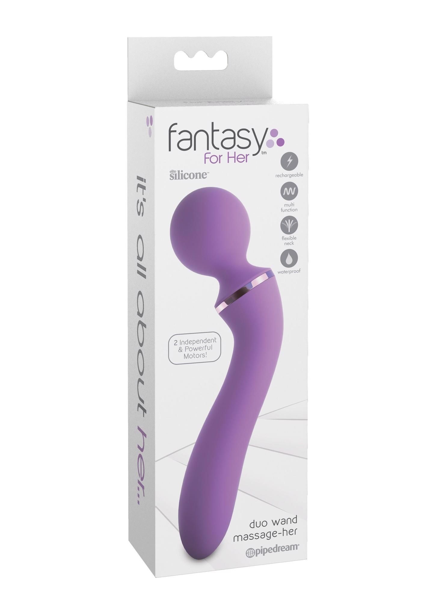 Багатофункціональний вібратор Pipedream Duo Wand Massage-Her, 19,6 см (ліловий)