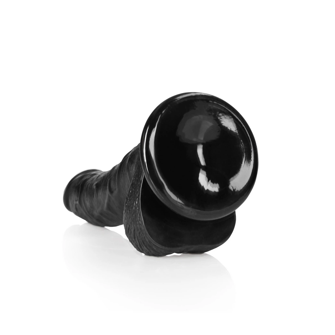 Dildo RealRock Curved Realistic 7", 20 cm (czarny)
