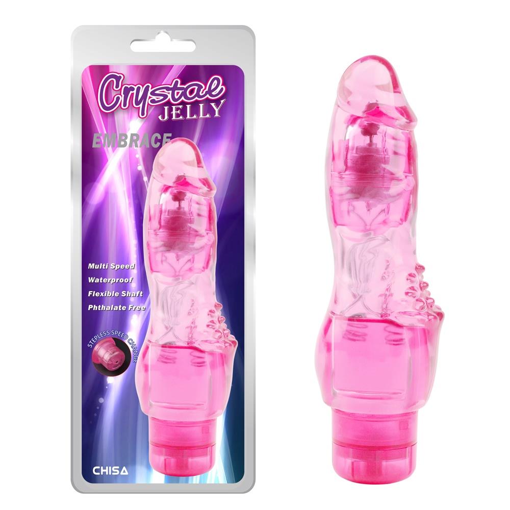 Вибратор Crystal Jelly Embrace, 19 см (розовый)