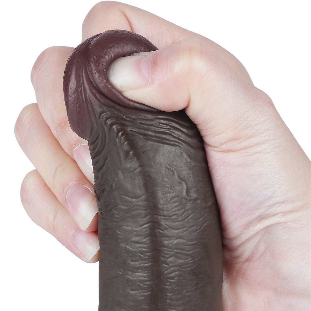 Фаллоимитатор Sliding-Skin Dual Layer Dong 9, 23 см (коричневый)