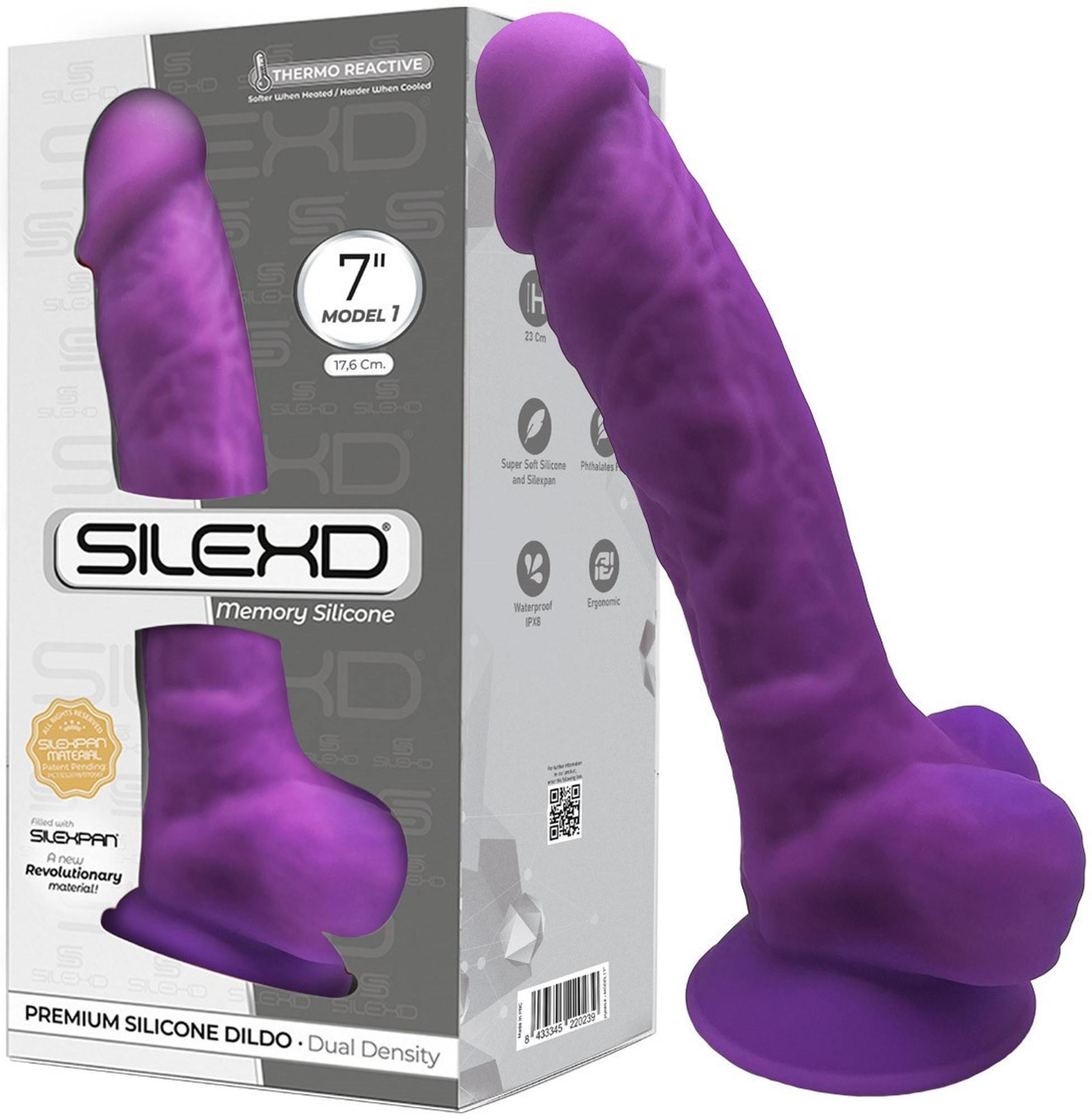 Фаллоимитатор Silexd Premium Silicone Dildo Model 1 Size 7, 18,8 см (фиолетовый)