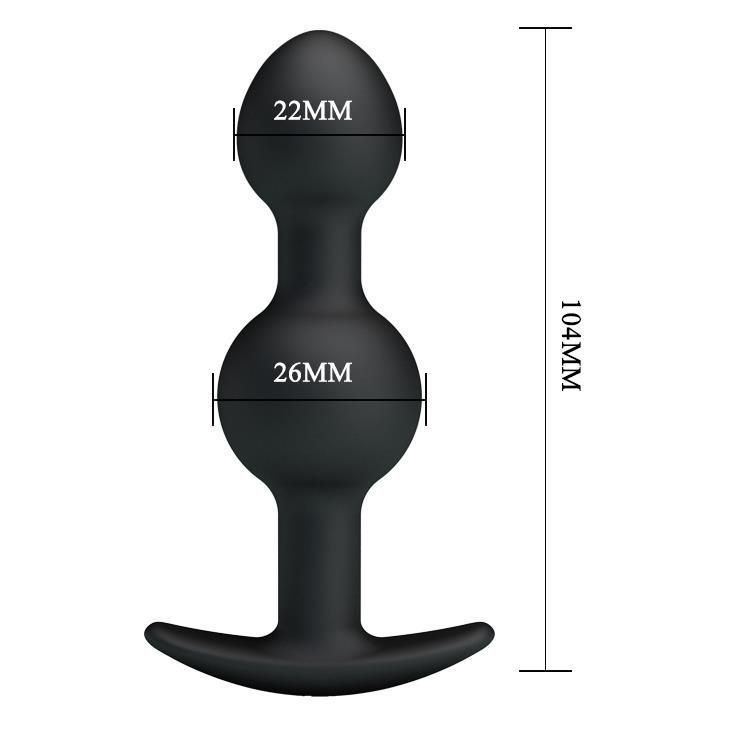 Анальна пробка Pretty Love silicone Anal balls, 10,4 см (чорний)