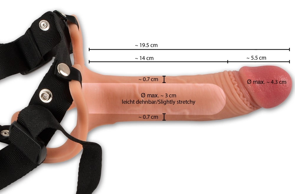 Страпон Realistixxx Strap-On Sleeve, 19.5 см (тілесний)