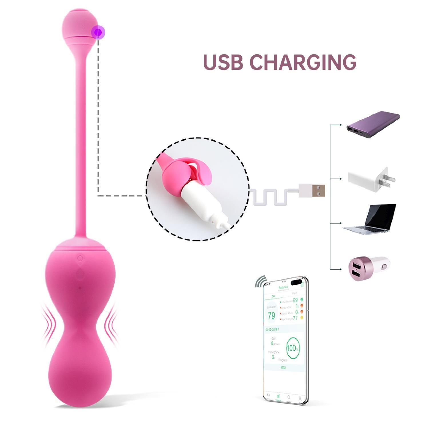 Вагинальные шарики Magic Motion Kegel v2, 8,4 см (розовый)