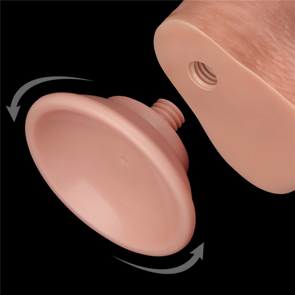 Фаллоимитатор LoveToy Sliding-Skin Dual Layer Dong, 22 см (телесный)