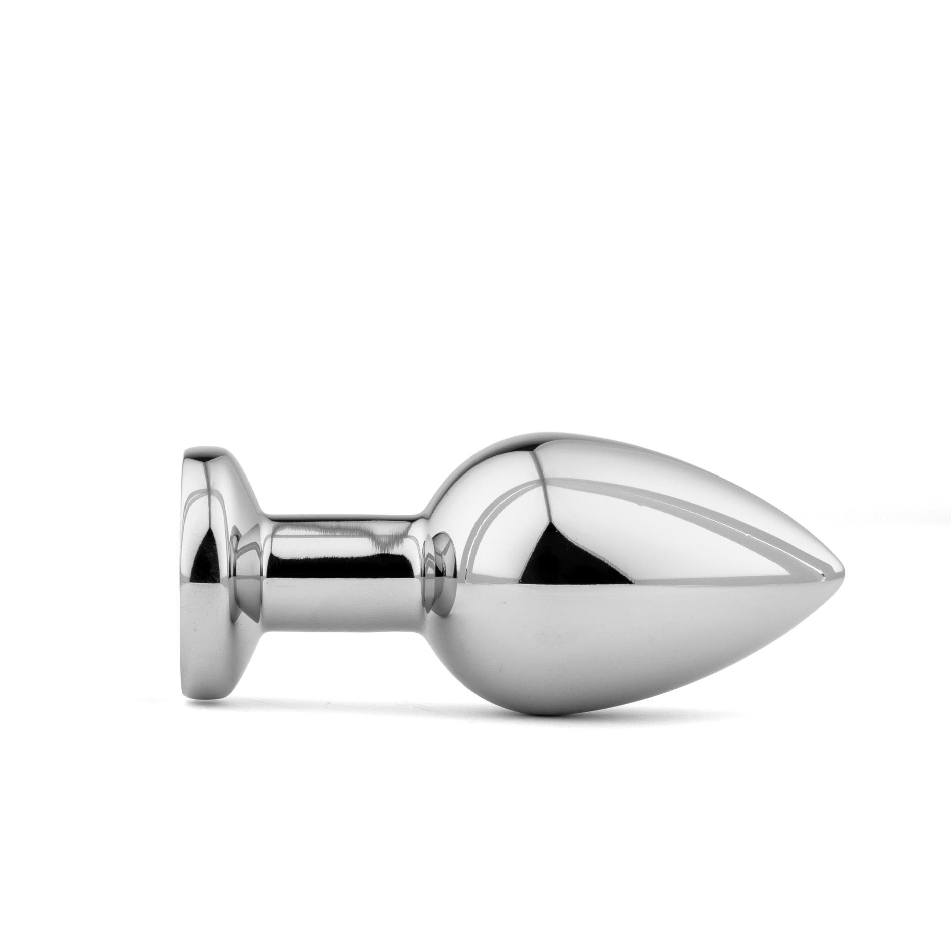 Анальная пробка B - Series HeavyFun Metal Butt Plug L, 8.9 см (серебристый)