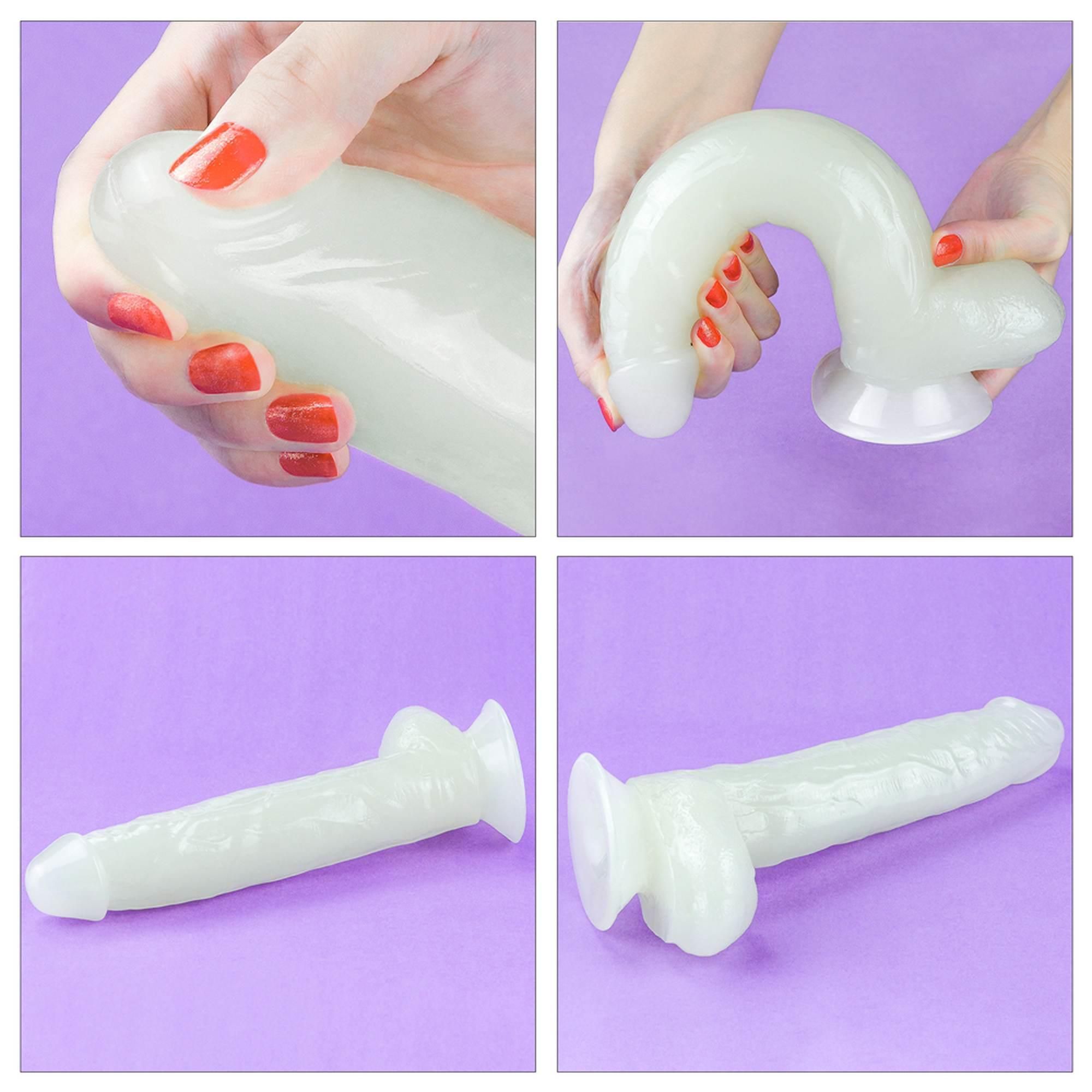 Неоновый фаллоимитатор LoveToy Lumino Play, 26 см (голубой)