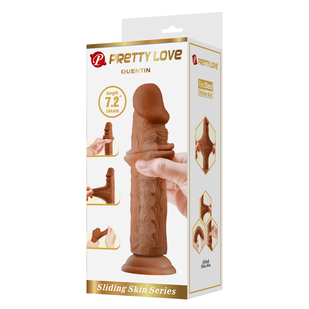 Фаллоимитатор Pretty Love Quentin 7.2”, 18.4 см (коричневый)