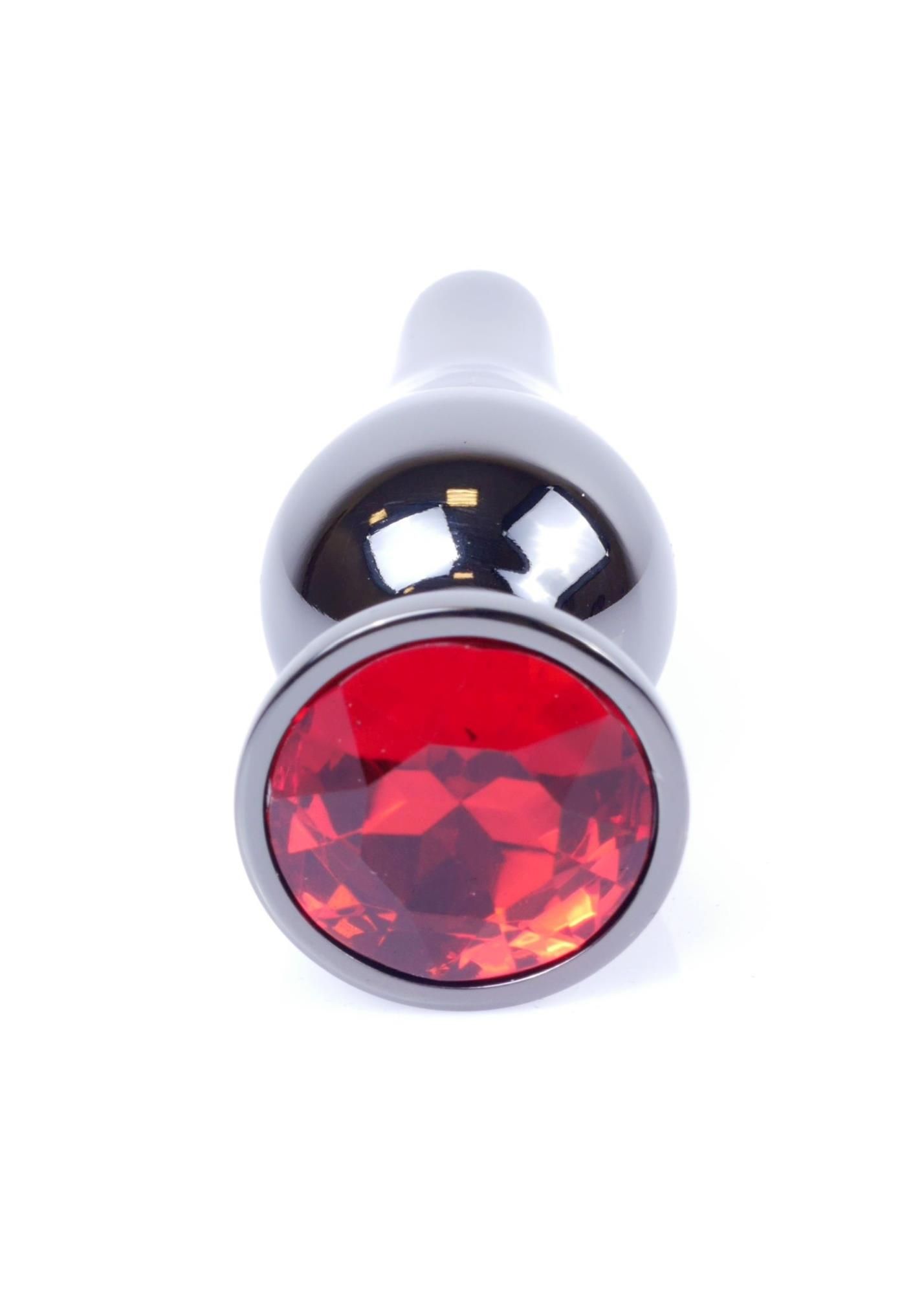 Korek analny MyLove Toys Jewellery Dark Silver Butt Plug, 9.5 cm (czerwony)