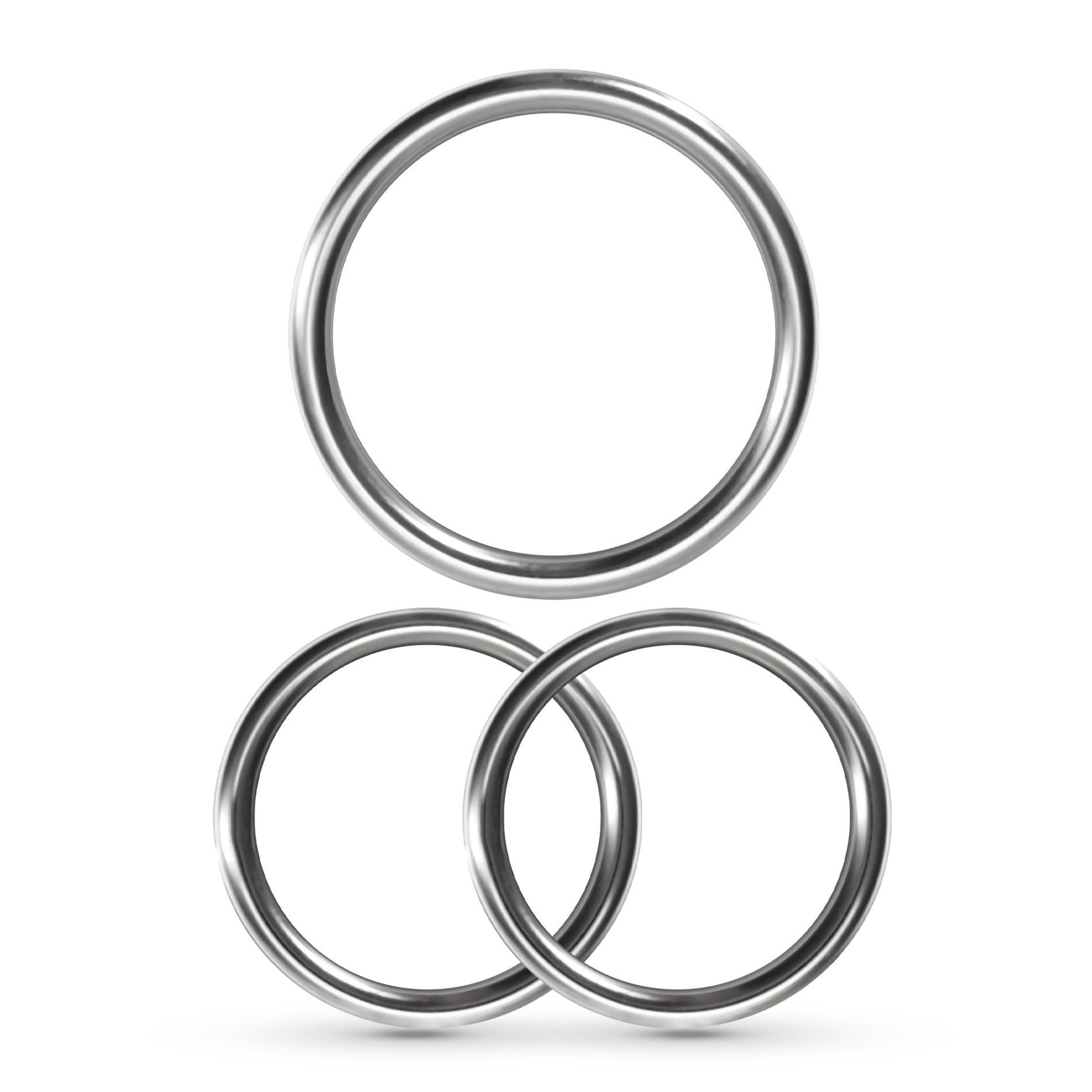 Набор эрекционных колец Crushious Metaleros, 3 шт (серебристый)