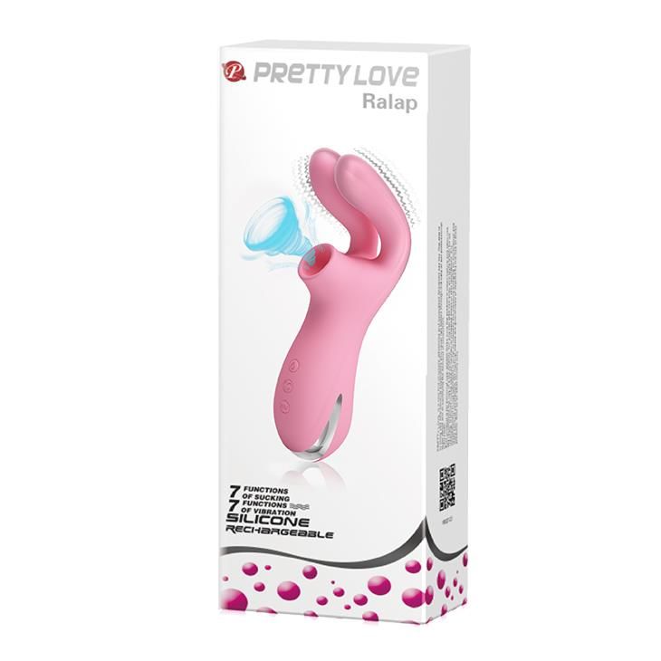 Вакуумный стимулятор клитора с вибрацией Pretty Love Ralap (светло-розовый)