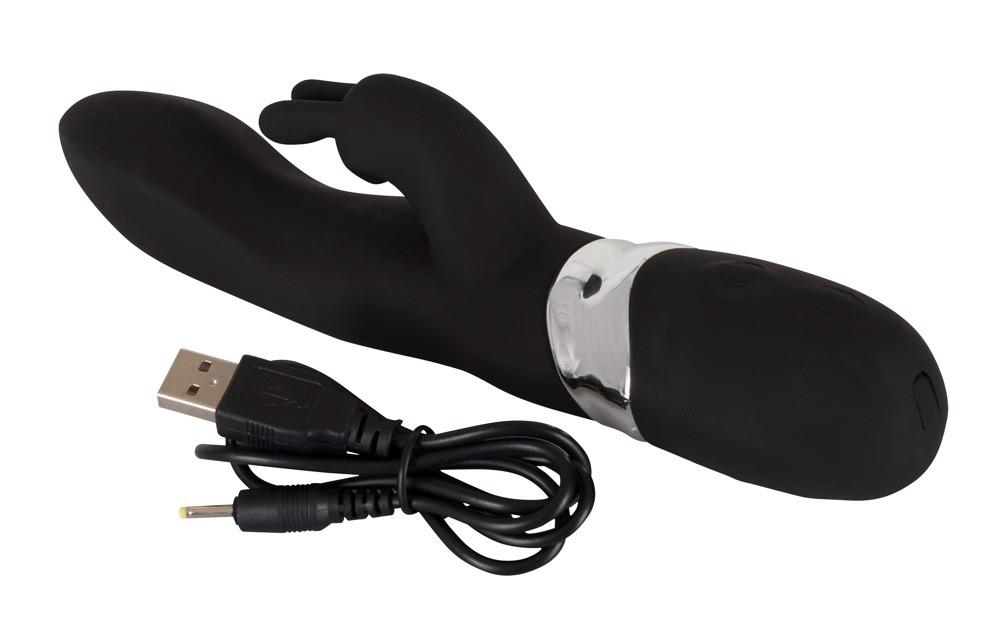 Вибратор-кролик Sweet Smile Rechargeable Blacky, 21 см (черный)