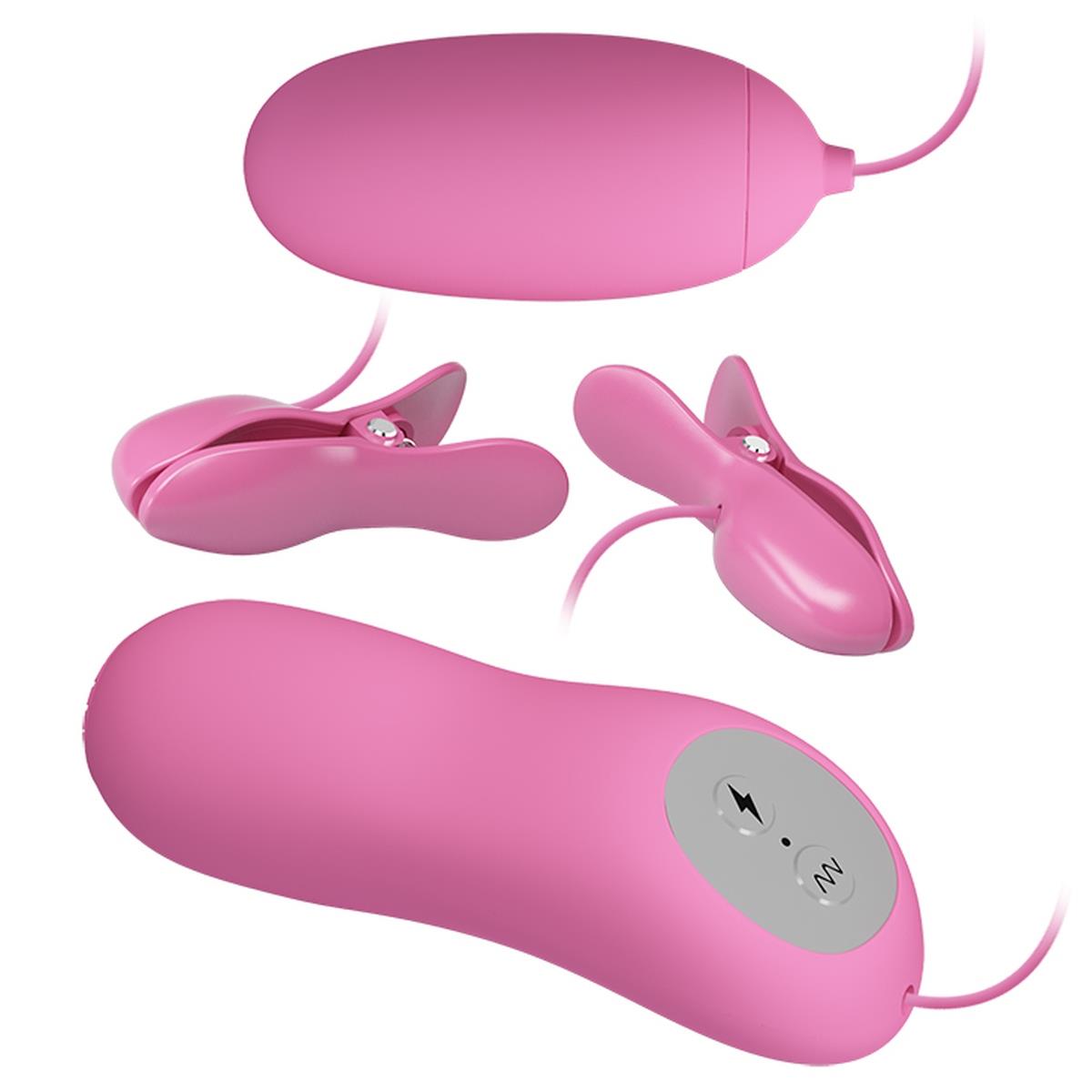 Набор секс игрушек Pretty Love Electric Shock & Vibro-Bullets, 3 шт (розовый)
