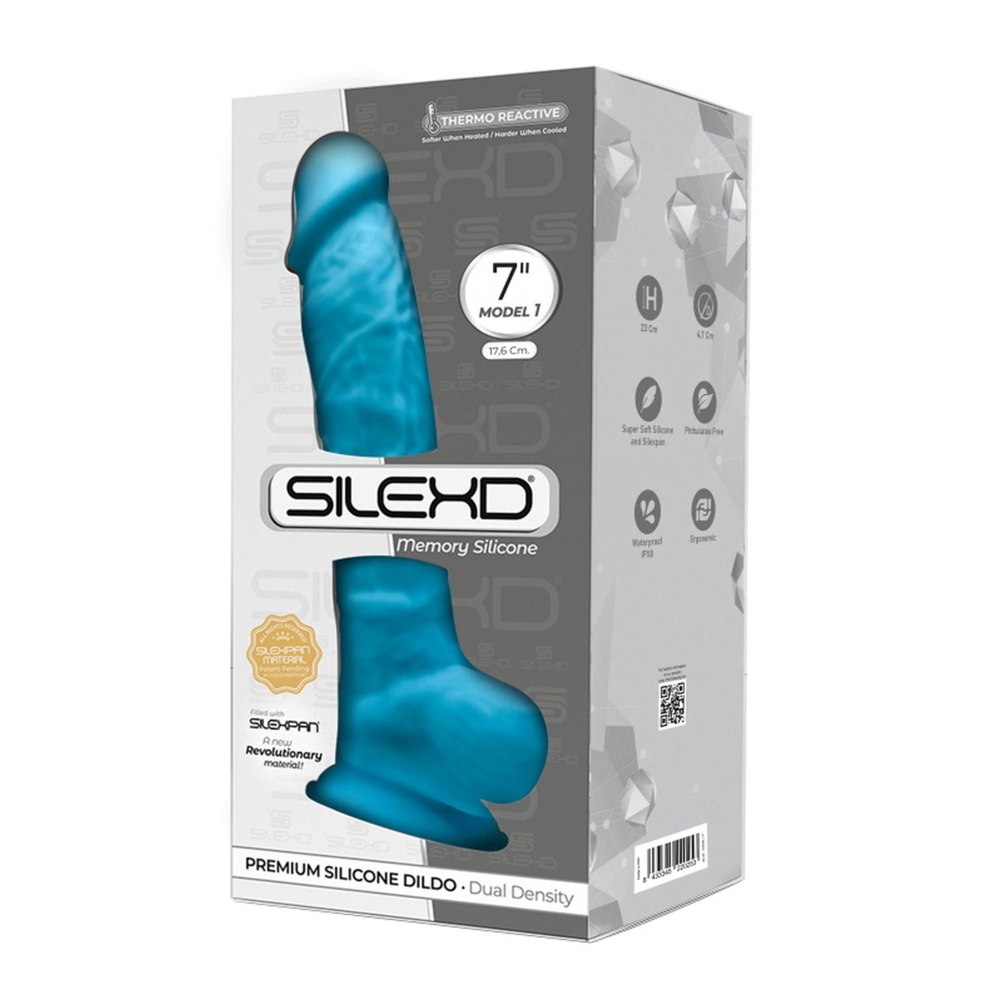 Фаллоимитатор Silexd Premium Silicone Dildo Model 1 Size 7, 18,8 см (голубой)