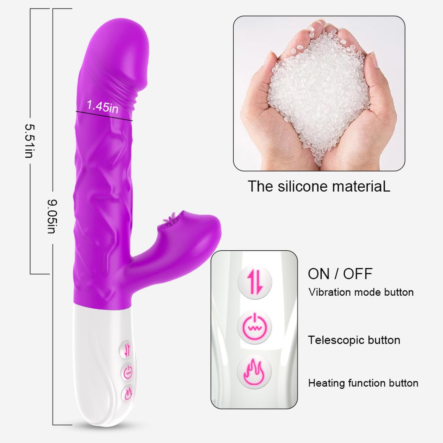 Вибратор-кролик B - Series Fox Tongue, 23 см (фиолетовый)