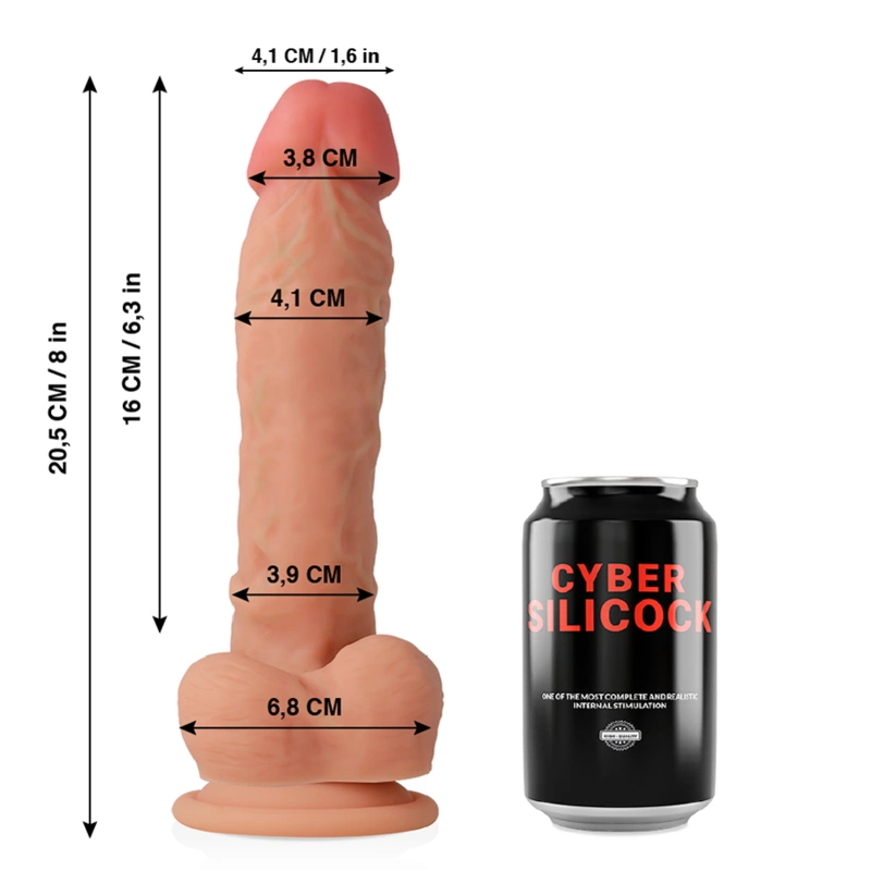Фаллоимитатор Cybersilicock Dong, 20.5 см (телесный)
