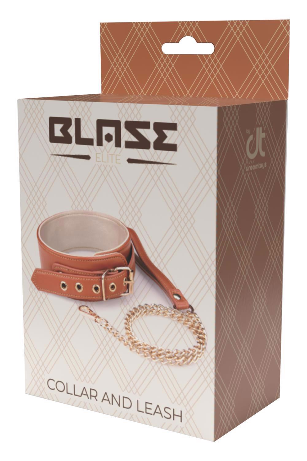 Ошейник с поводком Blaze Elite Collar and Leash, 103 см (коричневый)