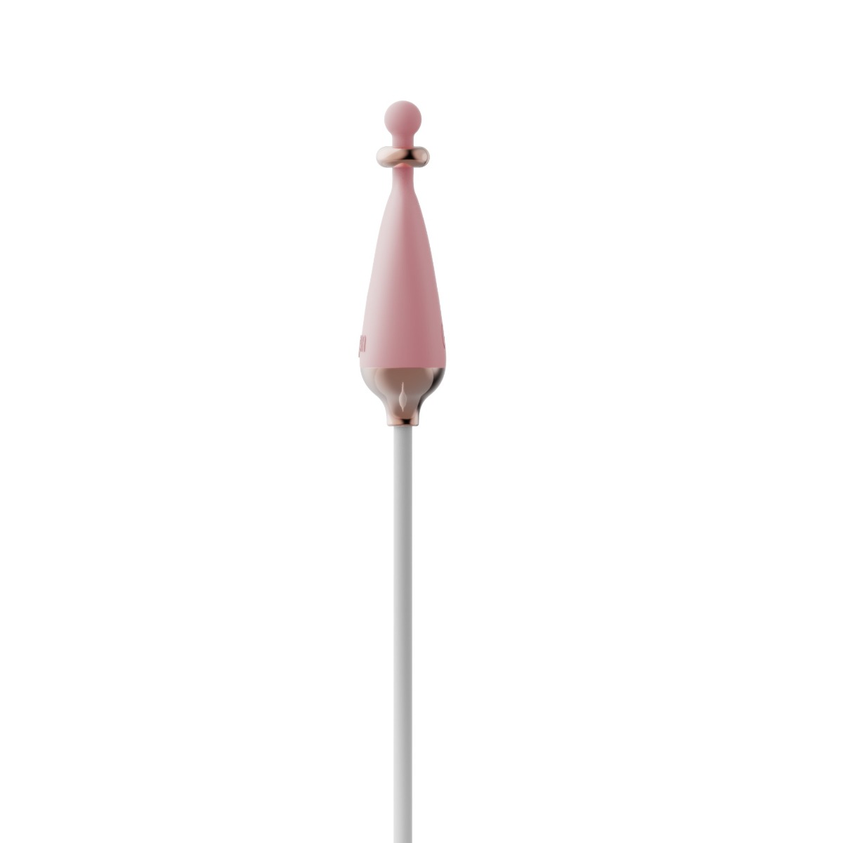 Qingnan No.2 Vibrating Nipple Clamps and Choker Set - Zaciski na sutki, Różowy, 86 cm
