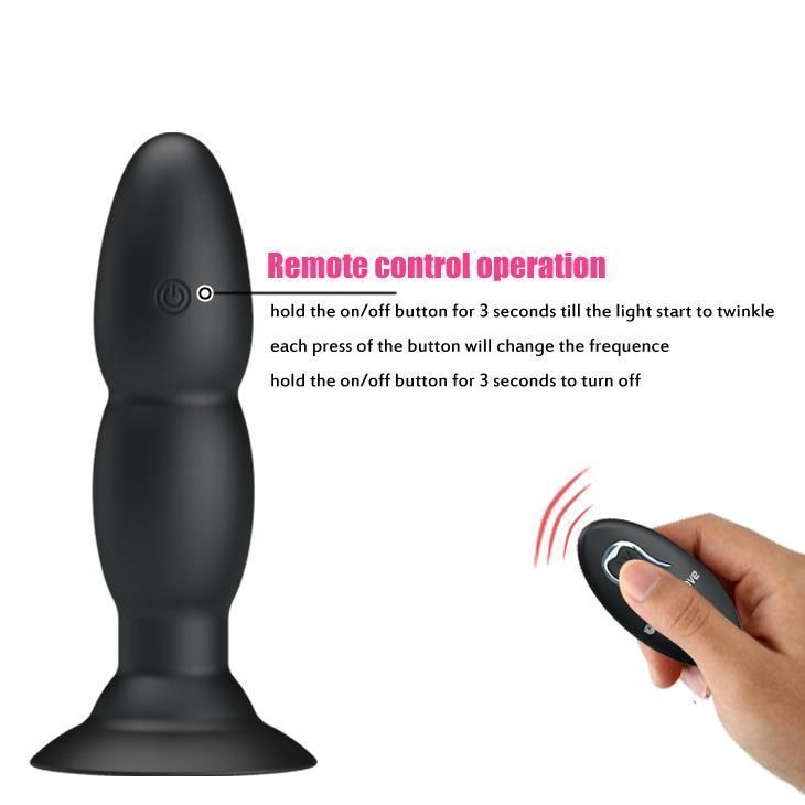 Korek analny Pretty Love RC Vibrating Butt Plug, 13,5 cm (czarny)