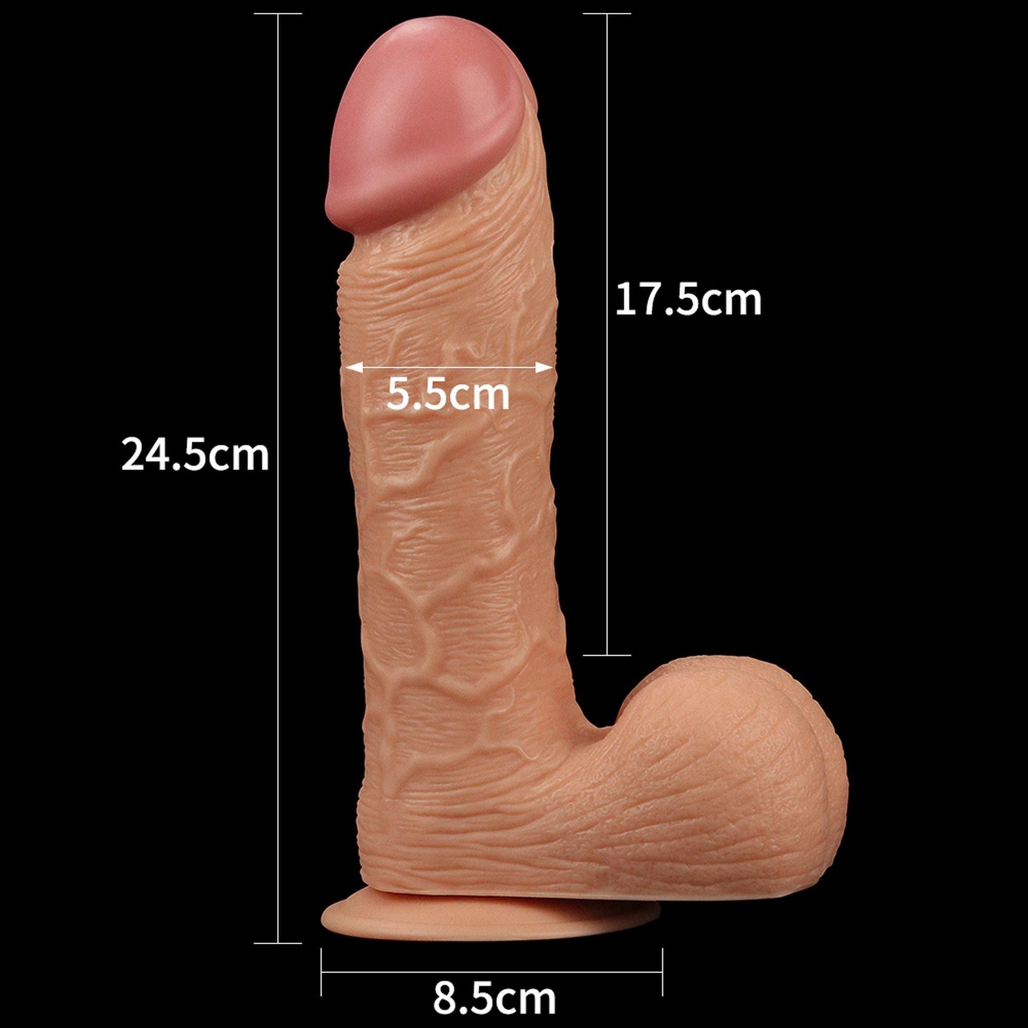 Duże dildo LoveToy Legendary King Sized Realistic, 25,5 cm (w kolorze cielistym)