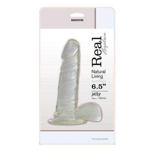 Фаломітатор Real Rapture Jelly Dildo, 16,5 см (прозорий)
