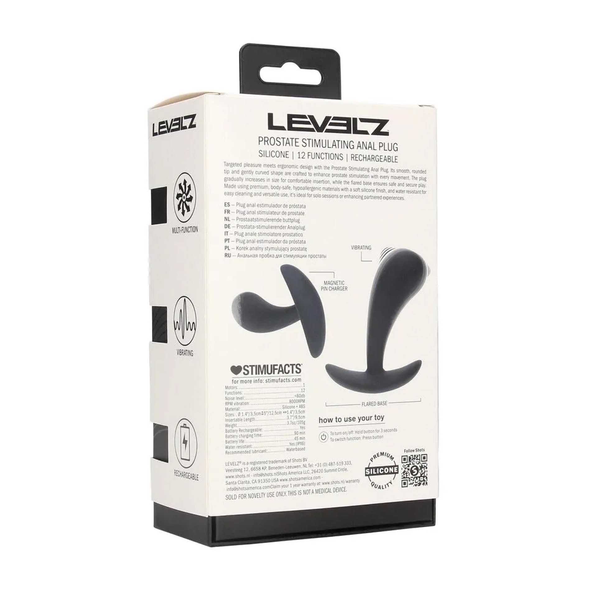 Стимулятор простаты Levelz Vibrating M, 12.5 см (черный)