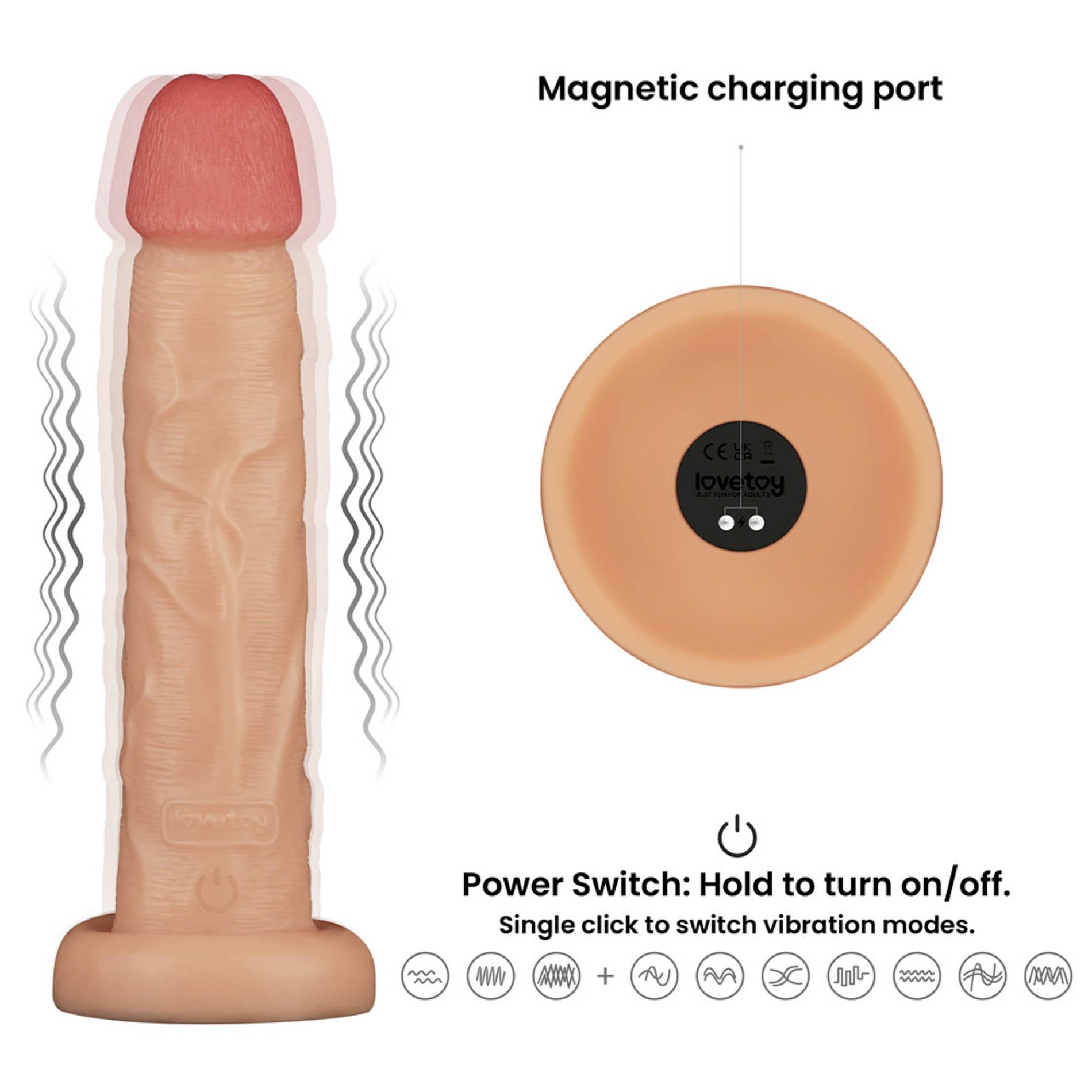 Вибратор Lovetoy Power Basics Cock 10'', 26,2 см (телесный)