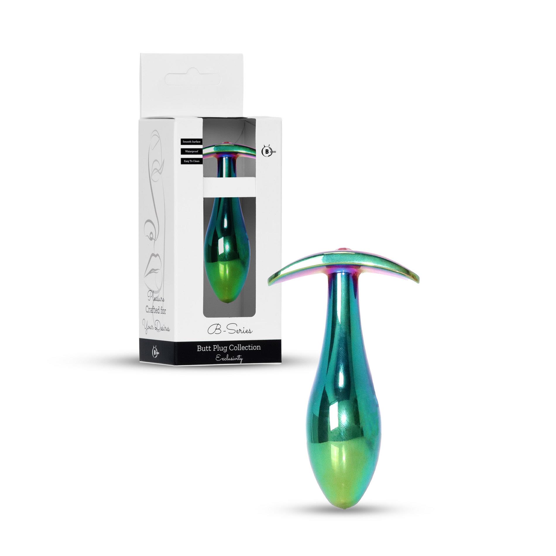 Анальна пробка з кристалом B - Series HeavyFun Plug-Jewellery, 9.2 см (рожевий)