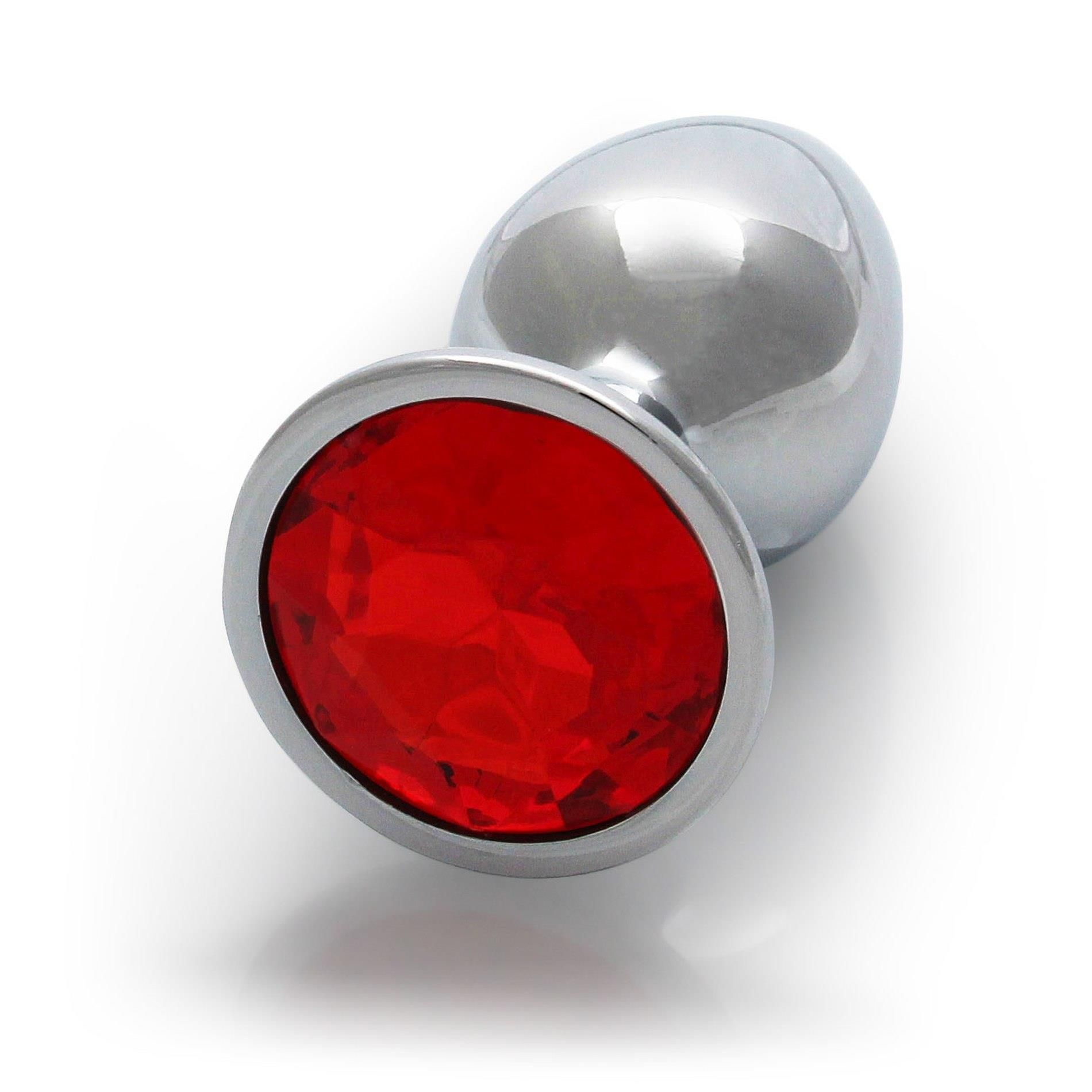 Korek analny Ouch! Round Gem L, 8.1 cm (czerwony)