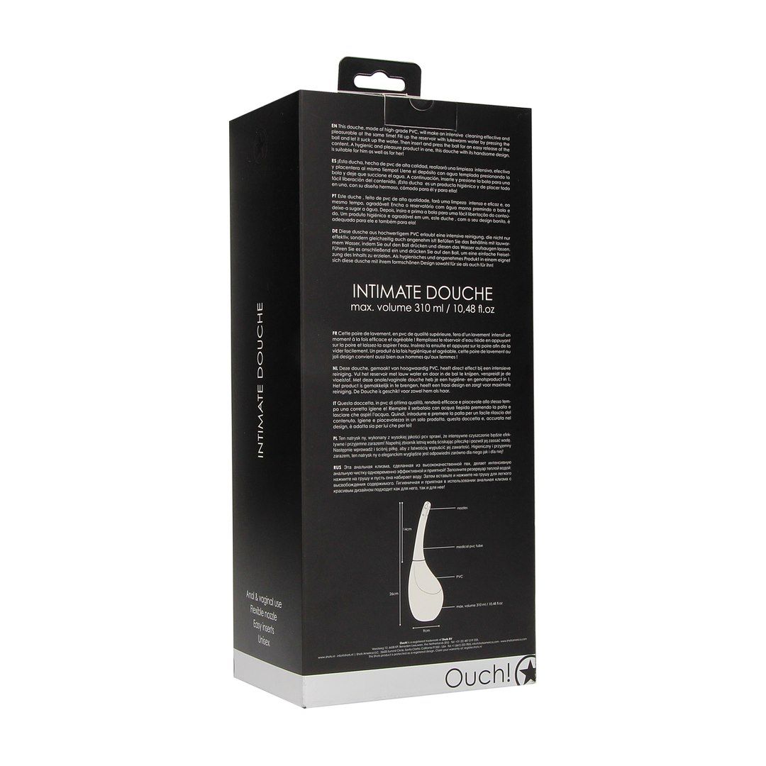 Ouch Intimate Douche - Prysznik analny, Czarny, 25 cm, 310 ml
