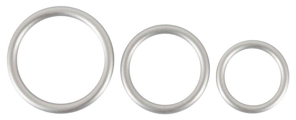 Набір ерекційних кілець Metallic Cock Ring Set, 3 шт (сріблястий)