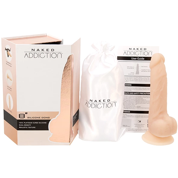 Фаллоимитатор Addiction Naked Dual Density Silicone Dong 8", 20 см (телесный)