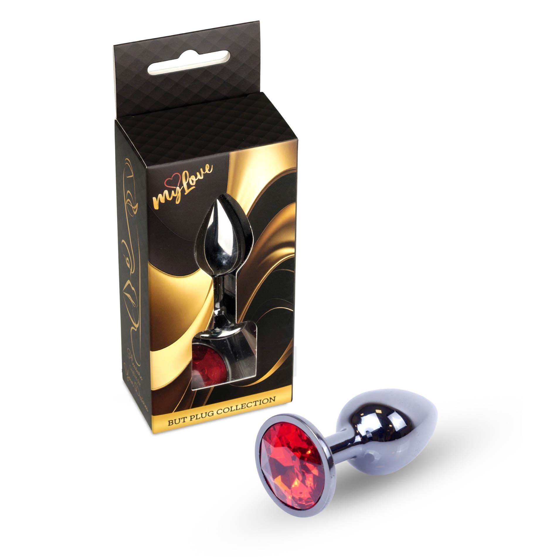 Анальна пробка MyLove Toys Jewellery Dark Silver Plug, 7 см (червоний)