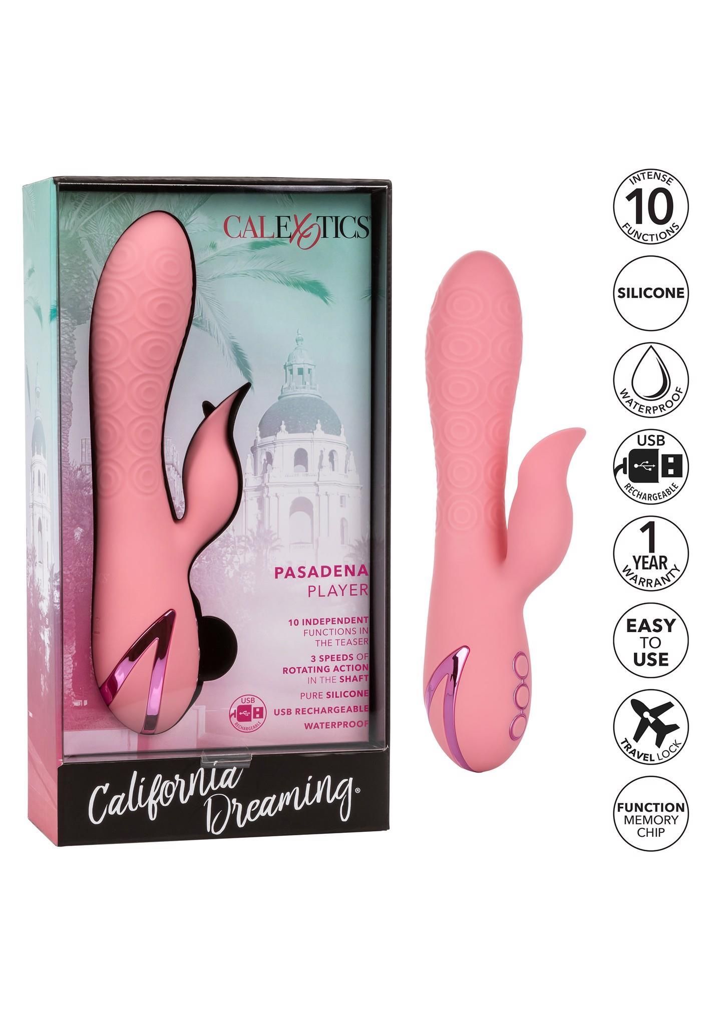 Вибратор-кролик Calexotics Pasadena Player, 21.5 см (розовый)
