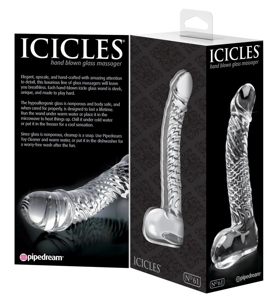 Фаллоимитатор Icicles Model 61, 16.5 см (прозрачный)