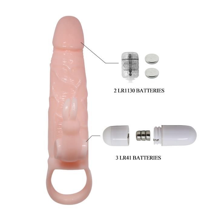 Насадка на пеніс Brave Men Vibro Penis Sleeve, 17 см (тілесний)