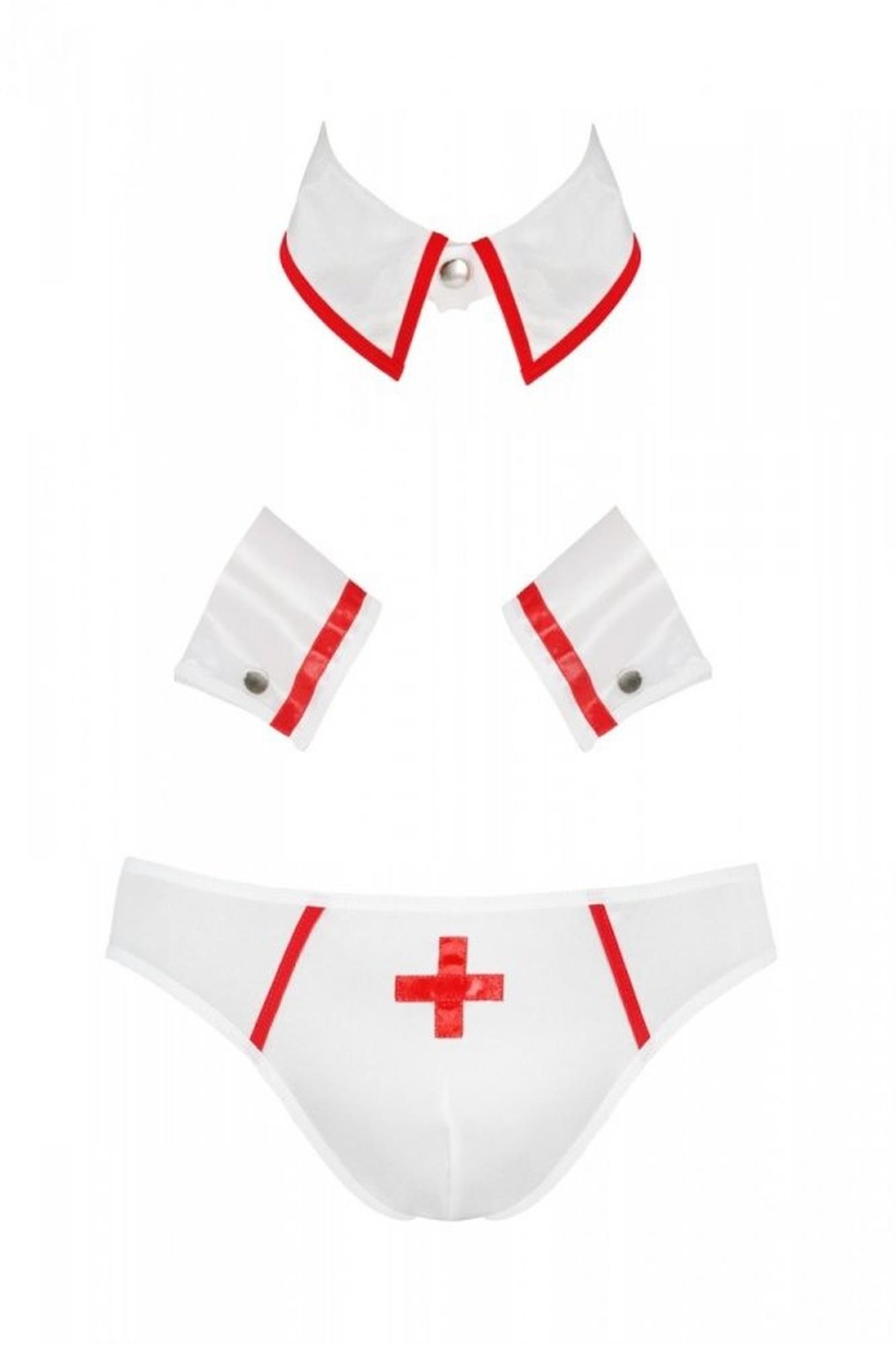 Seksowny zestaw pielęgniarki Passion 037 SET GREGORY, XXL/XXXL (biały)