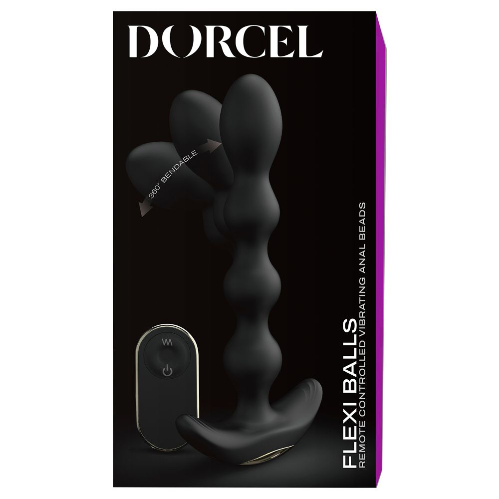 Анальна пробка Dorcel Flexi Balls, 18,2 см (чорний)