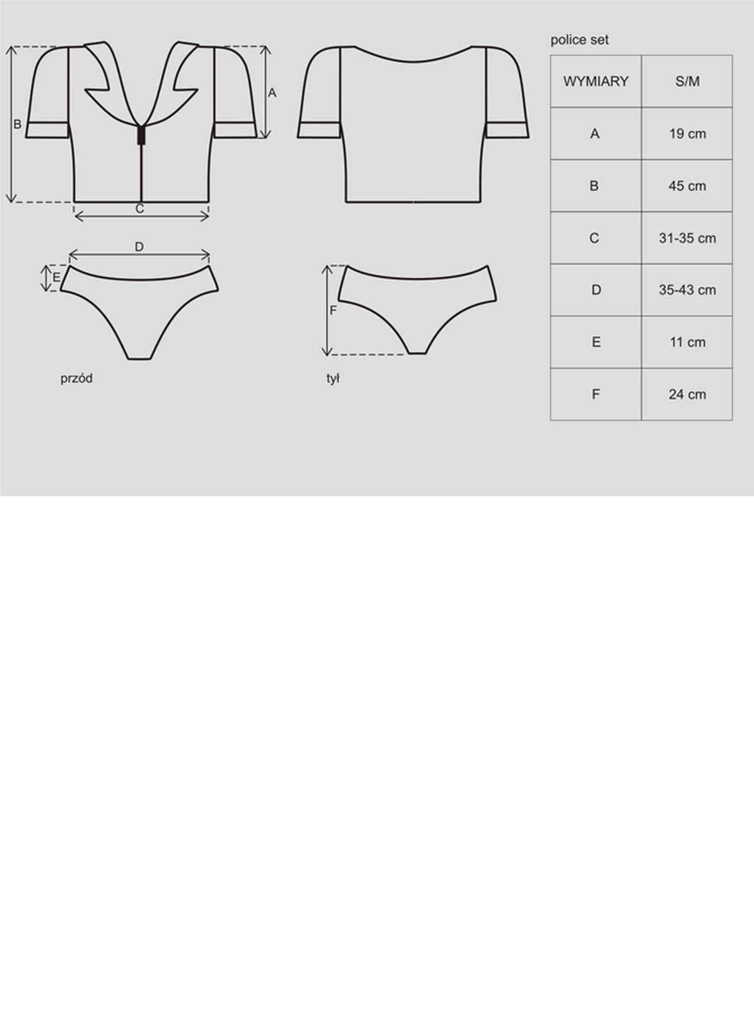 Эротический костюм Obsessive Police, OS (черный)