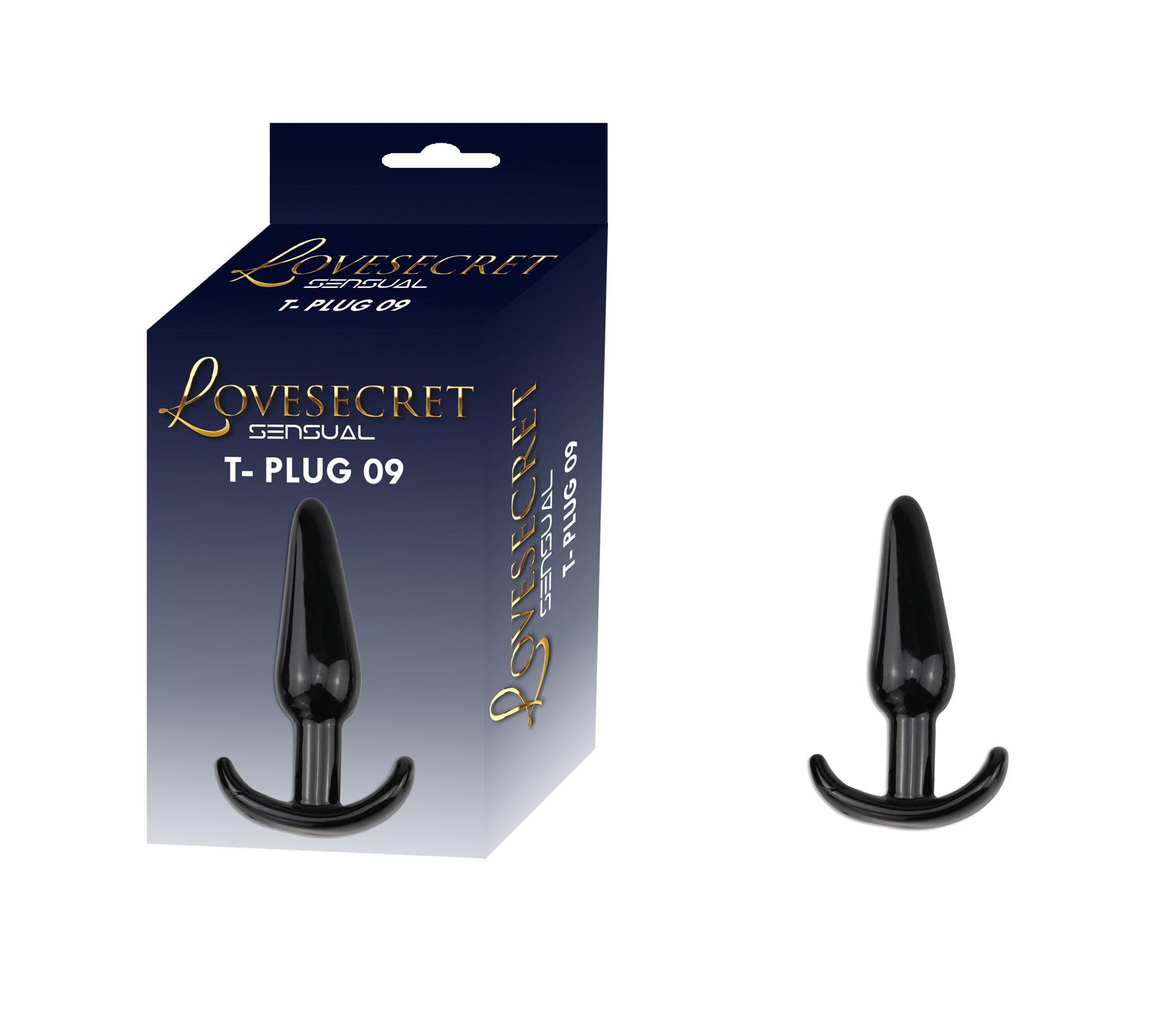 Korek analny Lovesecret Sensual T-Plug 09, 12.3 cm (czarny)