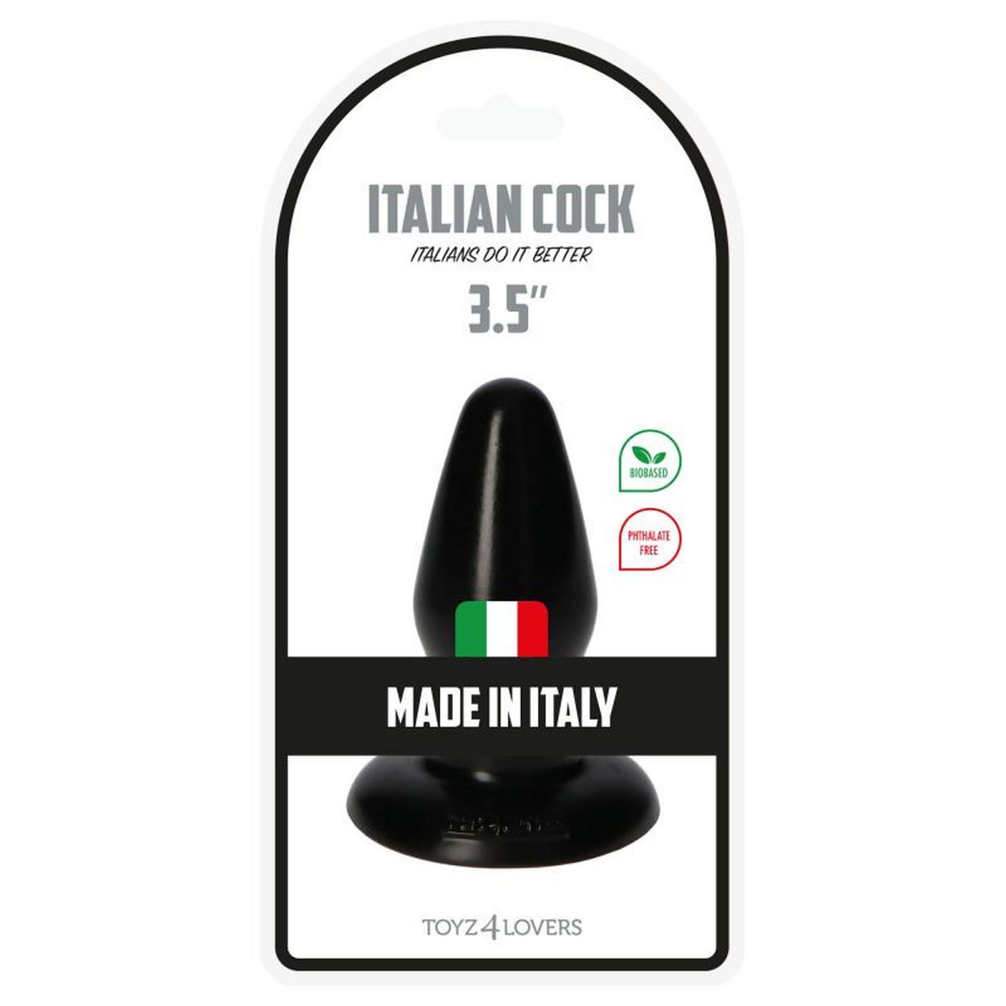 Korek analny Toyz4lovers Italian Cock 3,5", 9.5 cm (czarny)