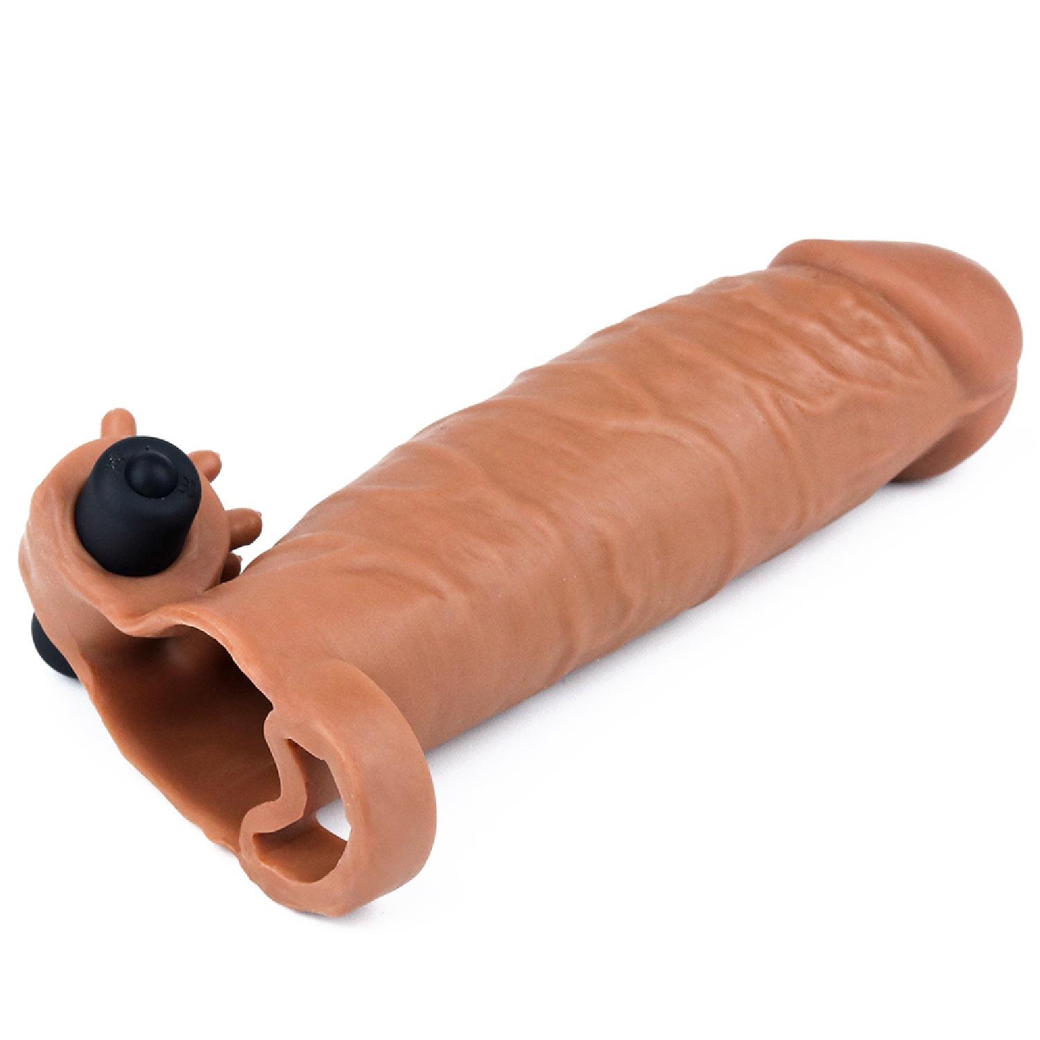 Насадка на пенис Lovetoy Pleasure X-Tender Add 2", 16.5 см (коричневый)