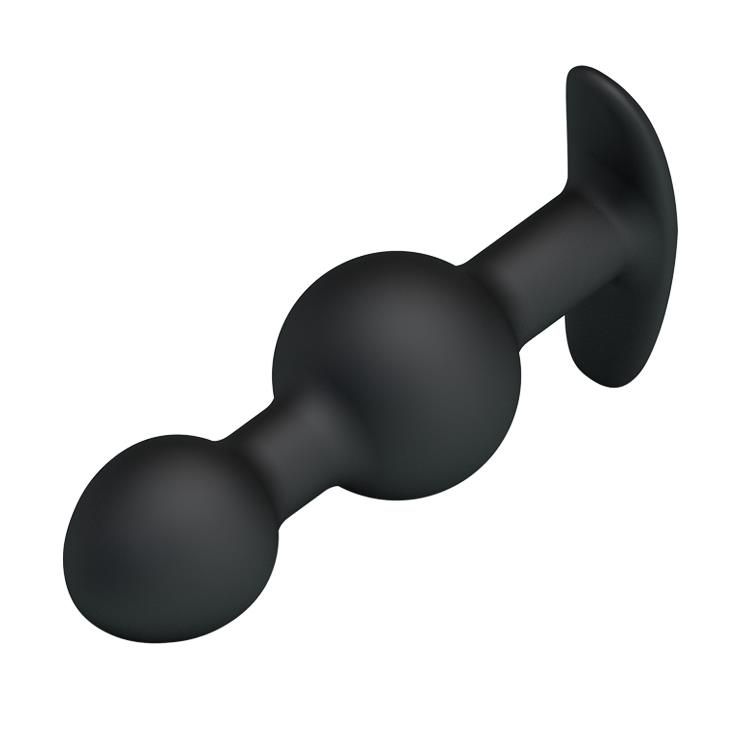 Анальна пробка Pretty Love silicone Anal balls, 10,4 см (чорний)