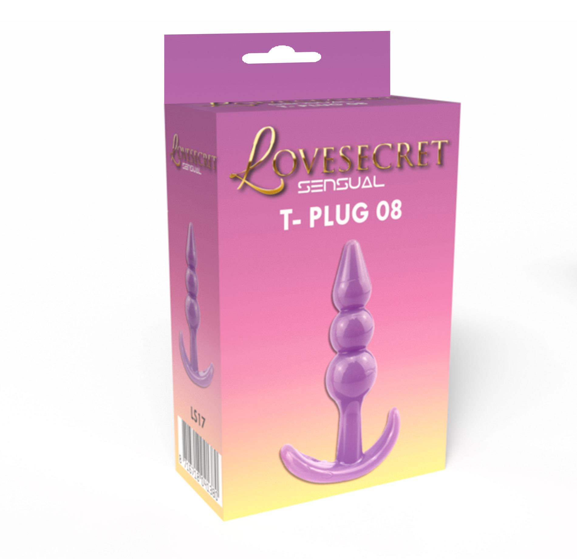 Korek analny Lovesecret Sensual T-Plug 08, 9,3 cm (fioletowy)