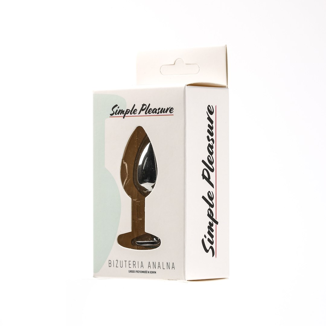 Korek analny z kryształem Simply Pleasure S, 7 cm (niebieski)